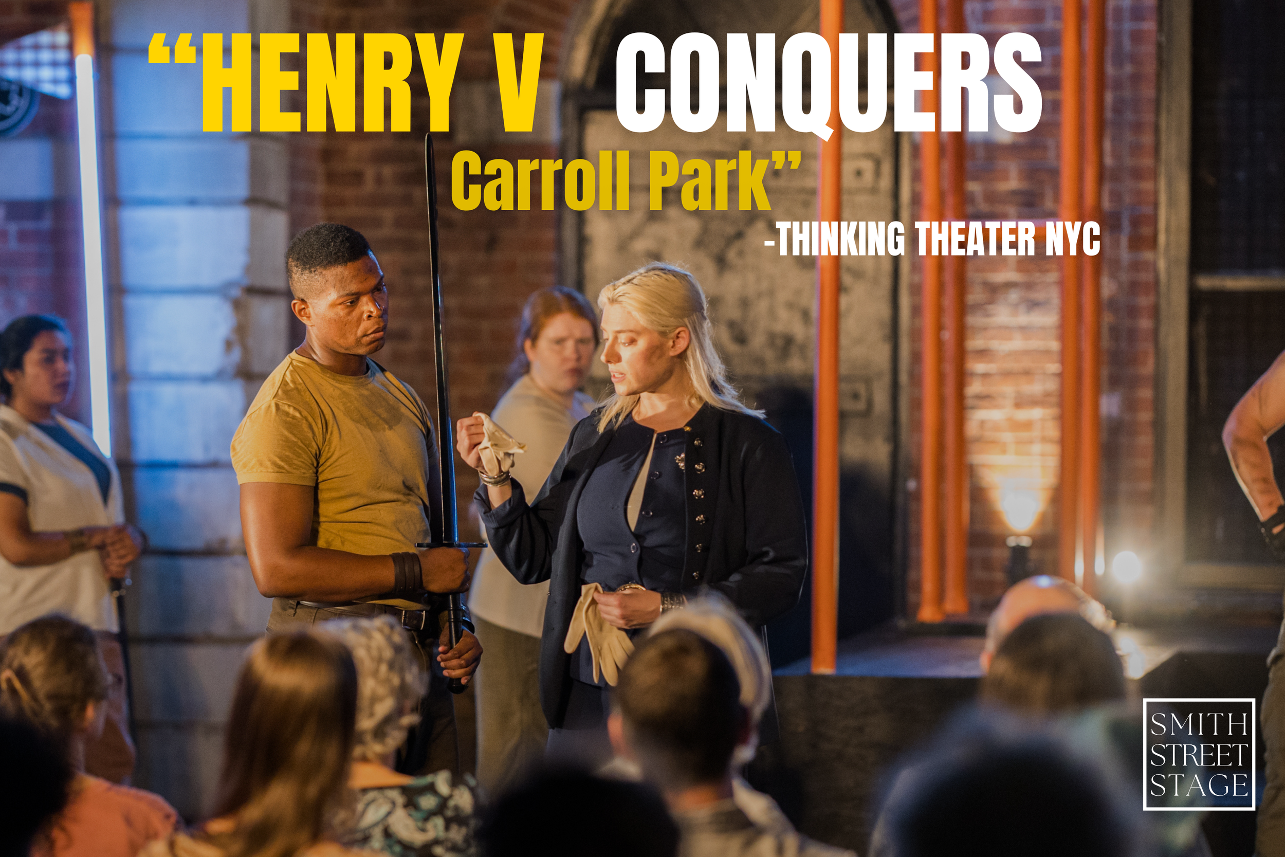 _The cast of 11 served up the meat of Shakespeare’s Henry V with force, élan, and glowing humor. Their portrayals are both emotionally deep and overflowingly comic. - Blog Critics (2).png