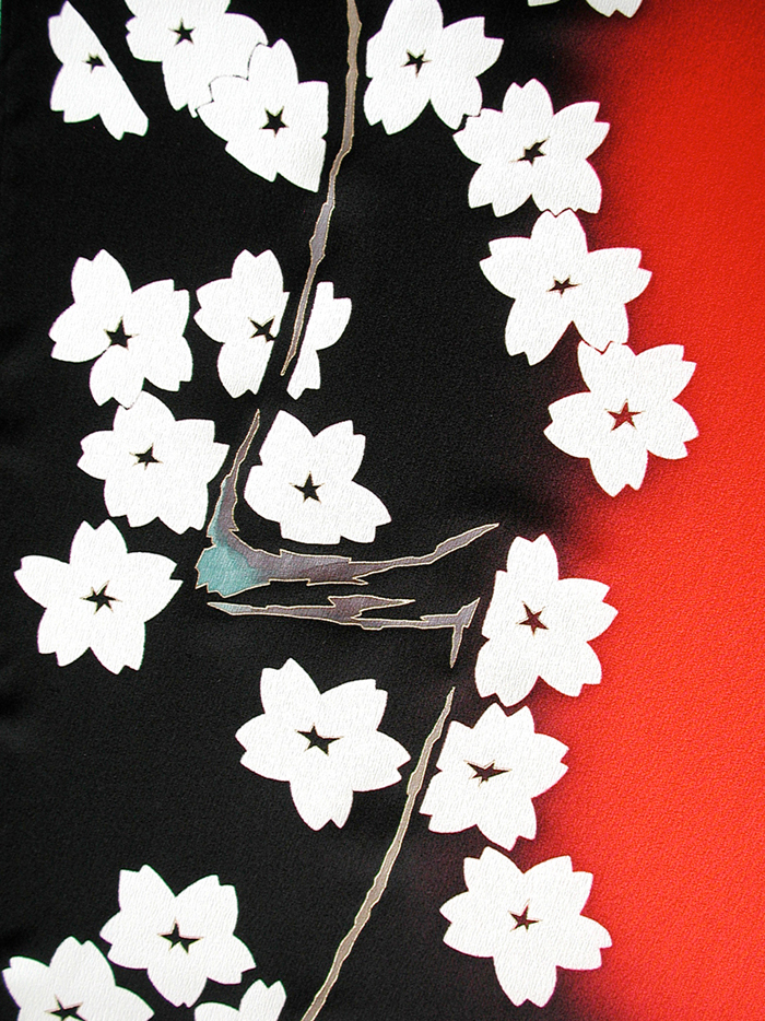 "Sakura" &nbsp; dye and hand paint on silk