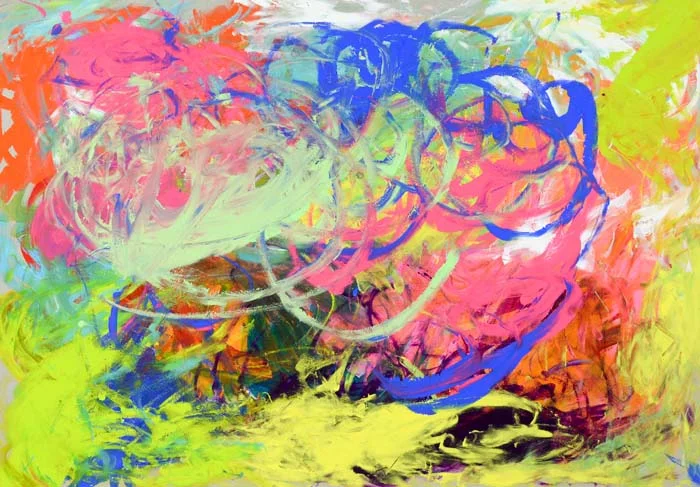 Circle in Motion II 22"x26" acrylic on paper