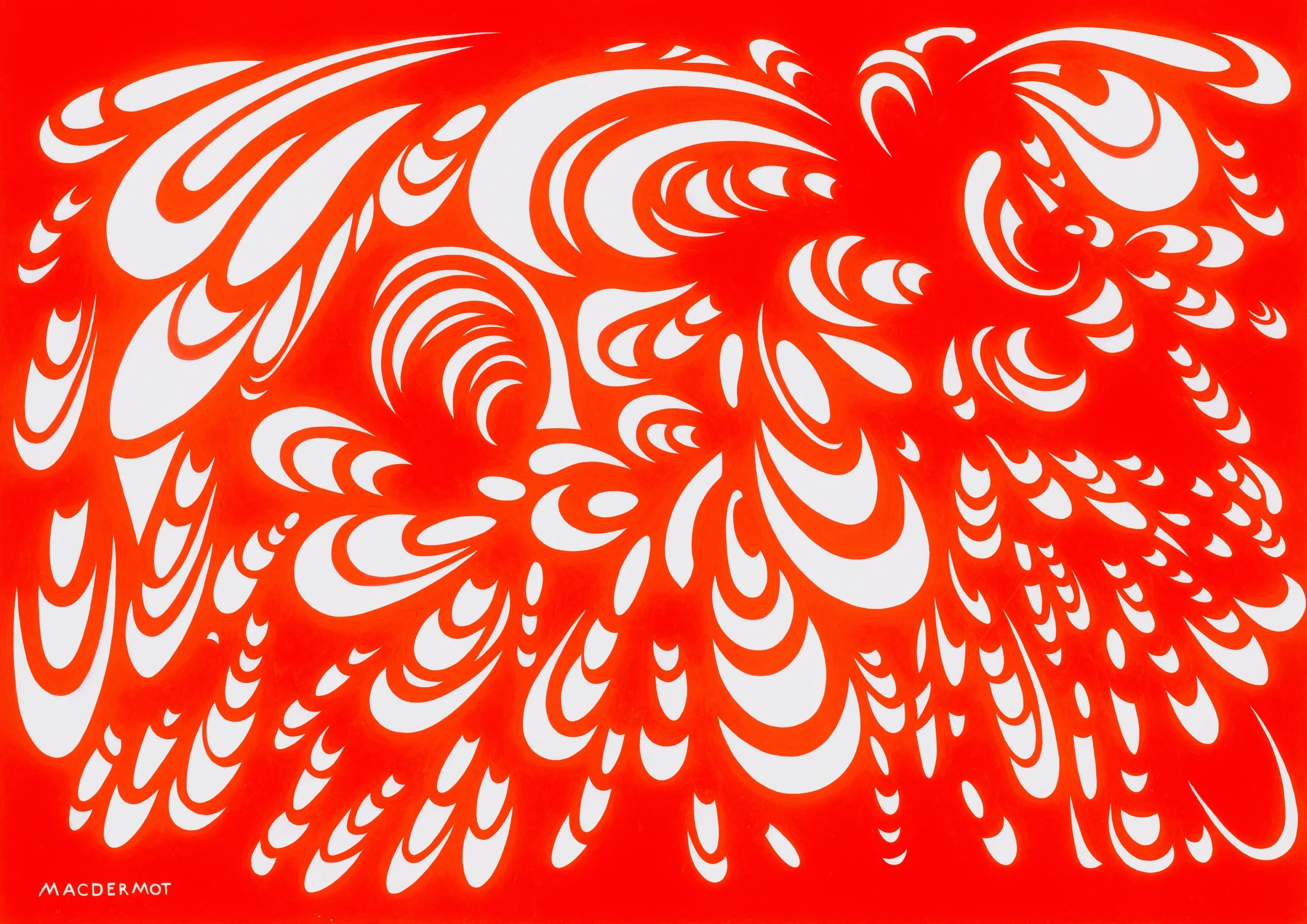 Big Red NYC series - abstract untitled 60”h x 84”w acrylic on canvas