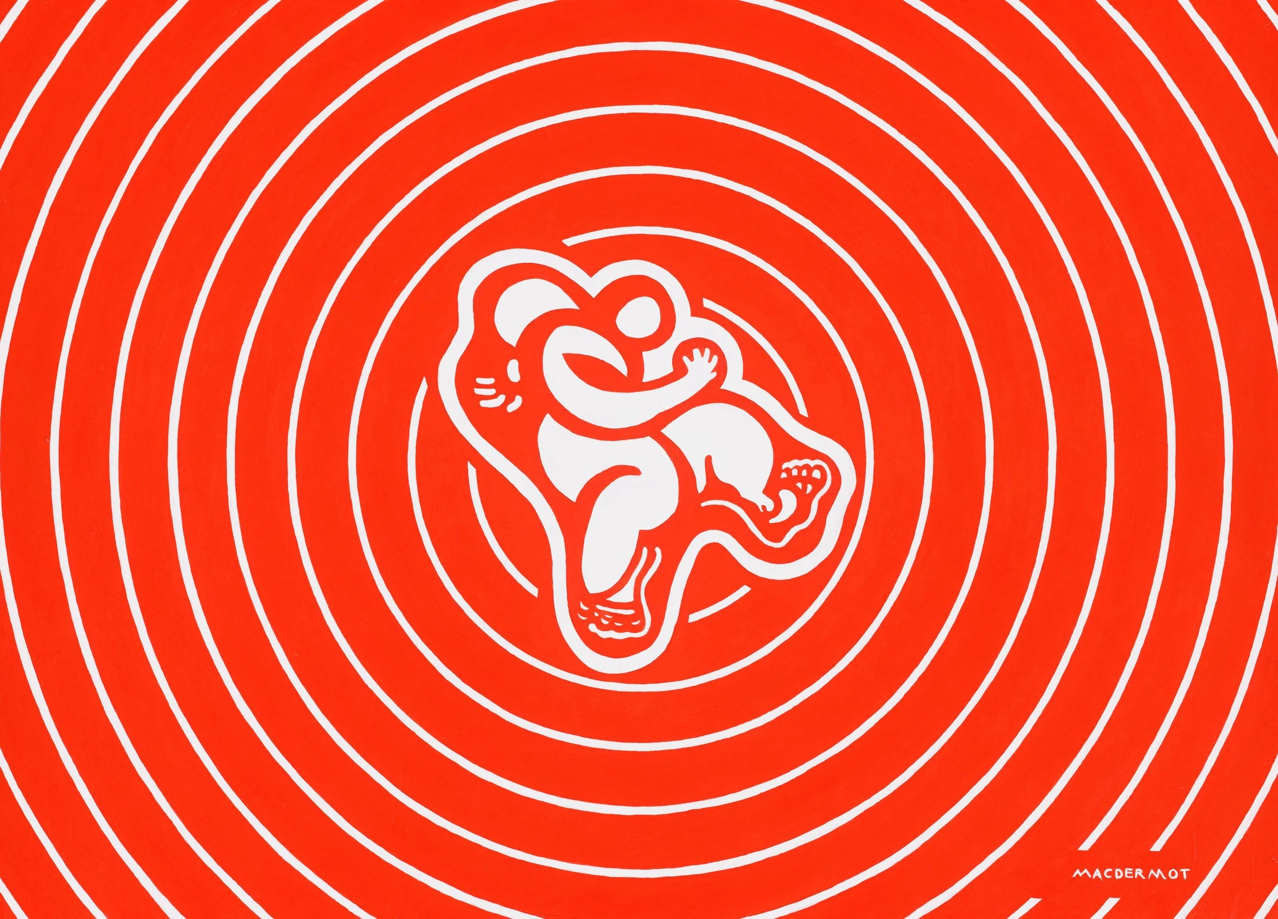 Big Red NYC series - Fighting Man Encircled 60”x 84” acrylic on canvas