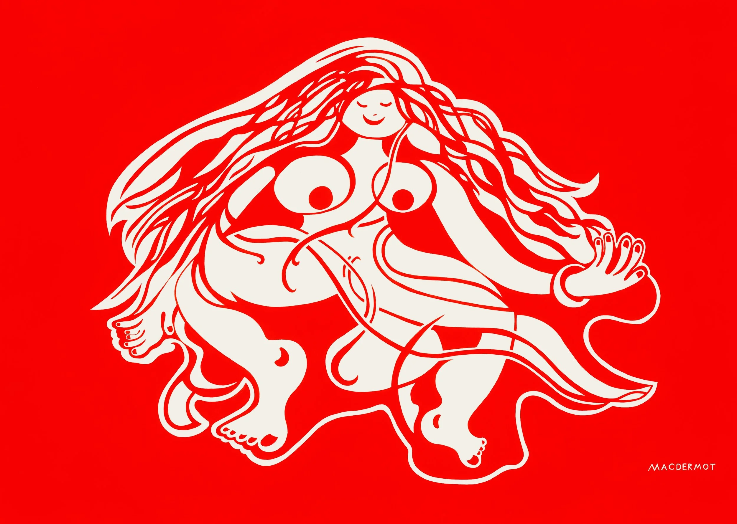 Big Red NYC series - Friendly Lady 60” x 84”  acrylic on canvas