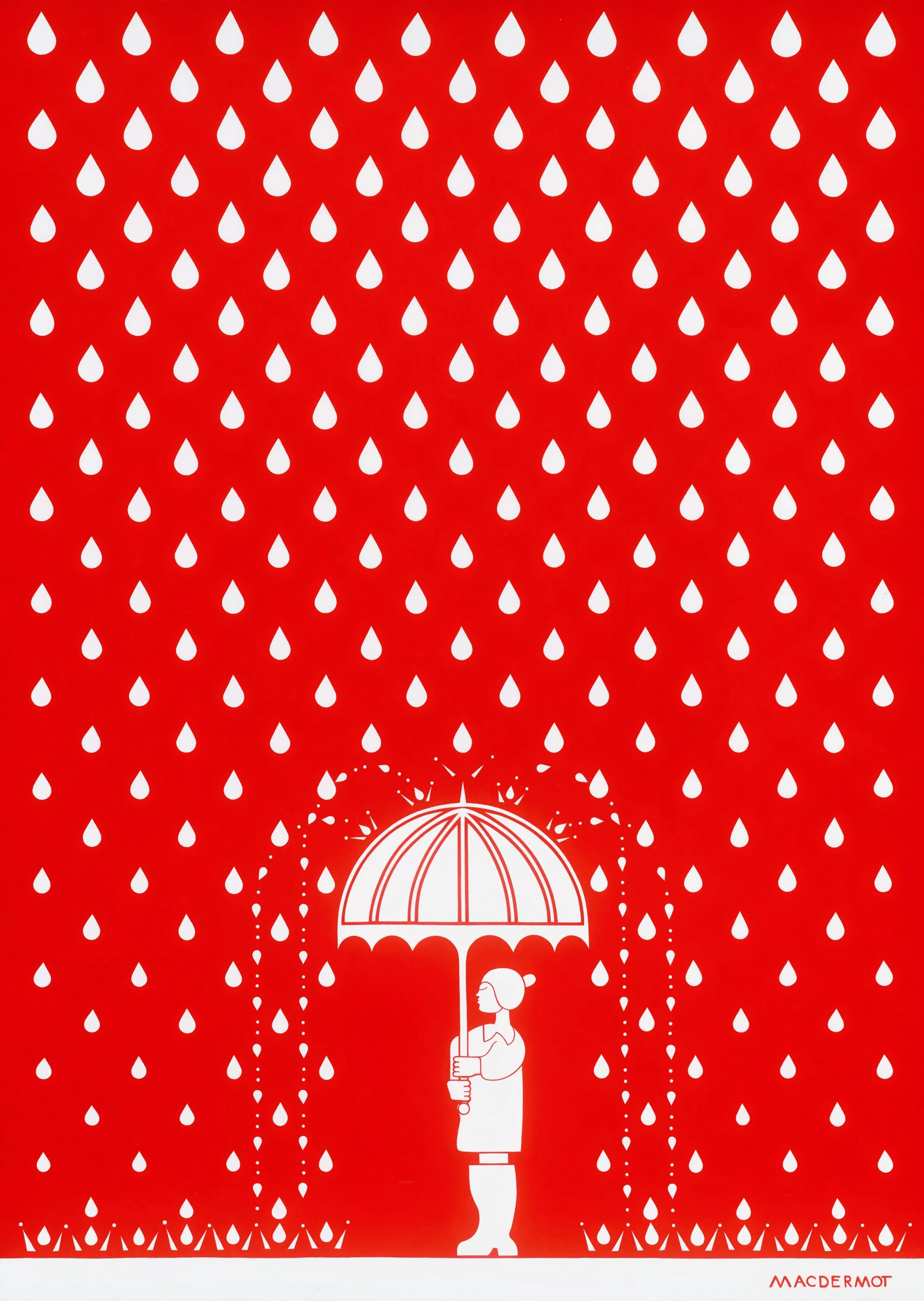 Big Red NYC series - The Rain Lover 85”x60”.   acrylic on canvas