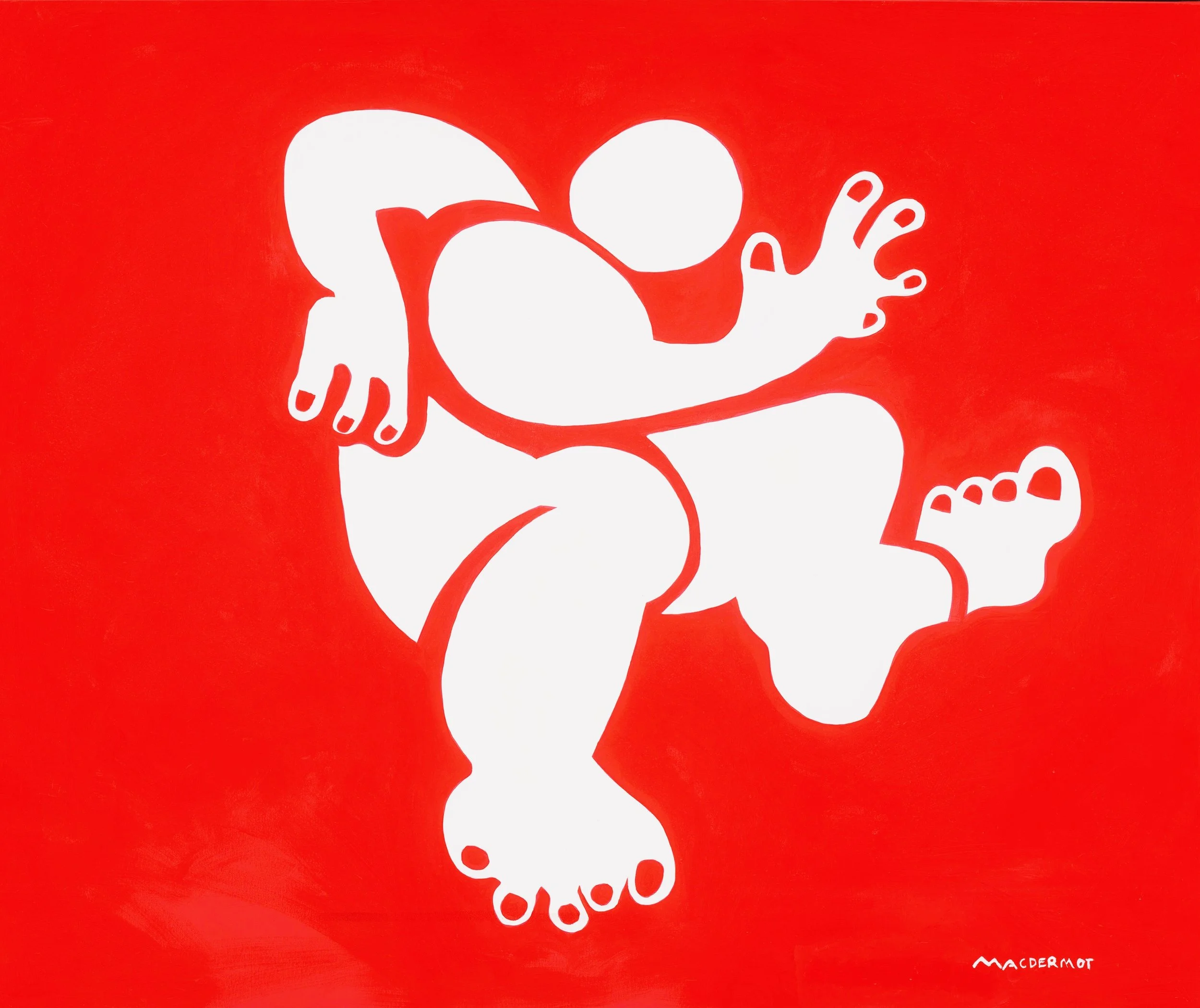 Big Red NYC series - Leaping Guy 60” x 78” acrylic on canvas