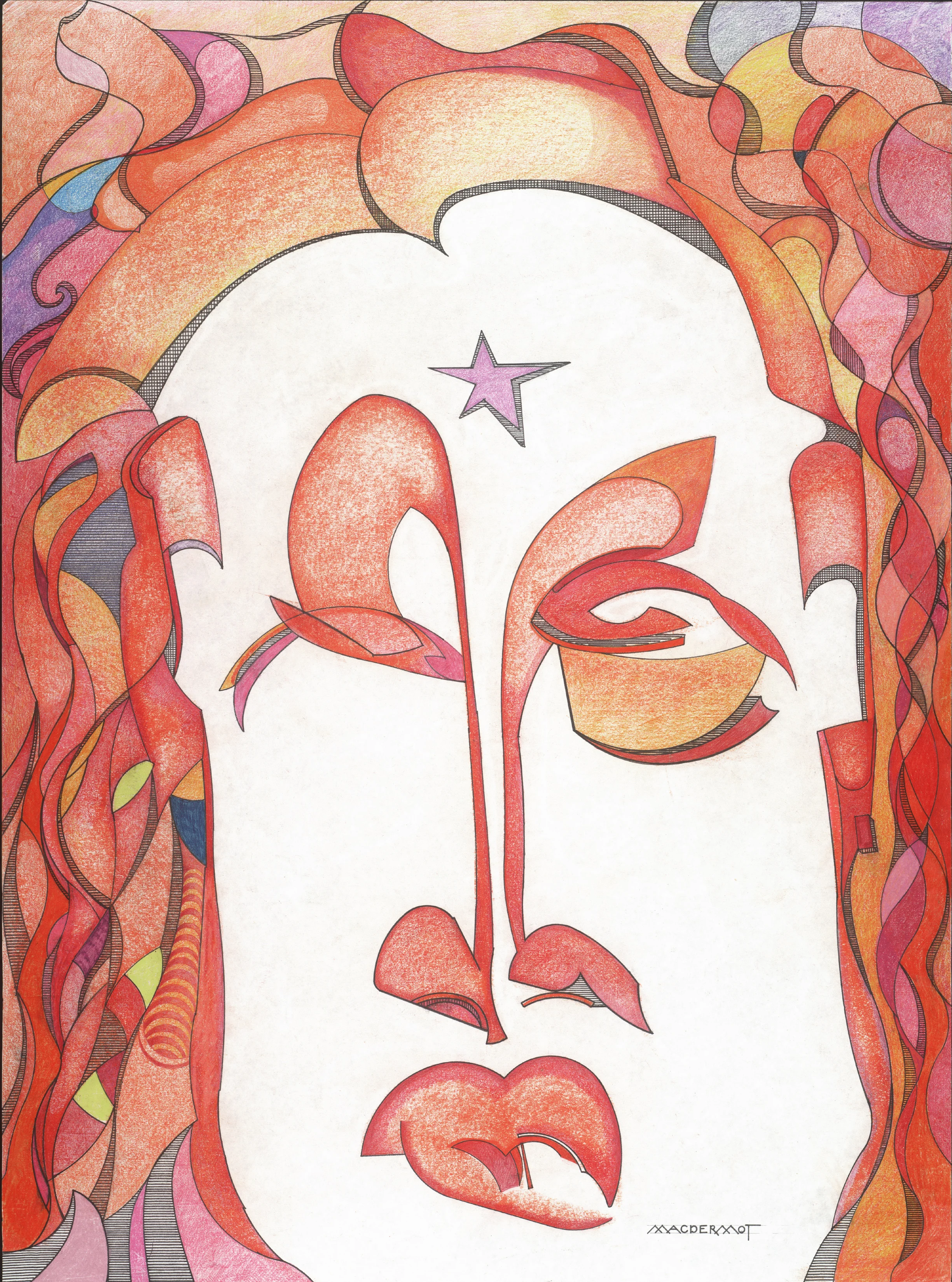 NTENSITY series - ORANGE PONDER pen and ink, pastel and colored pencil on strathmore paper 24” x 18”