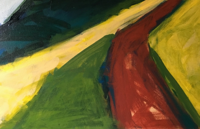 Detail, painting in the Columbia Gorge.