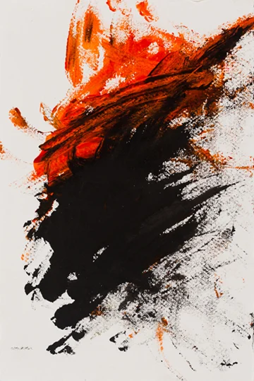 "Attempt," Sumi and acrylic ink on handmade paper