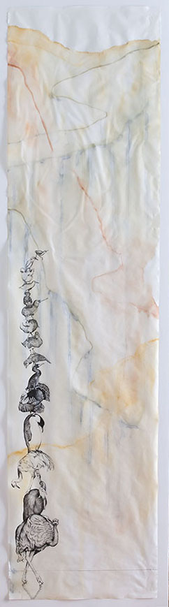 "Ladder to Flight" ... Ink and Gouache on Paper ... 58" x 18" ... 2009