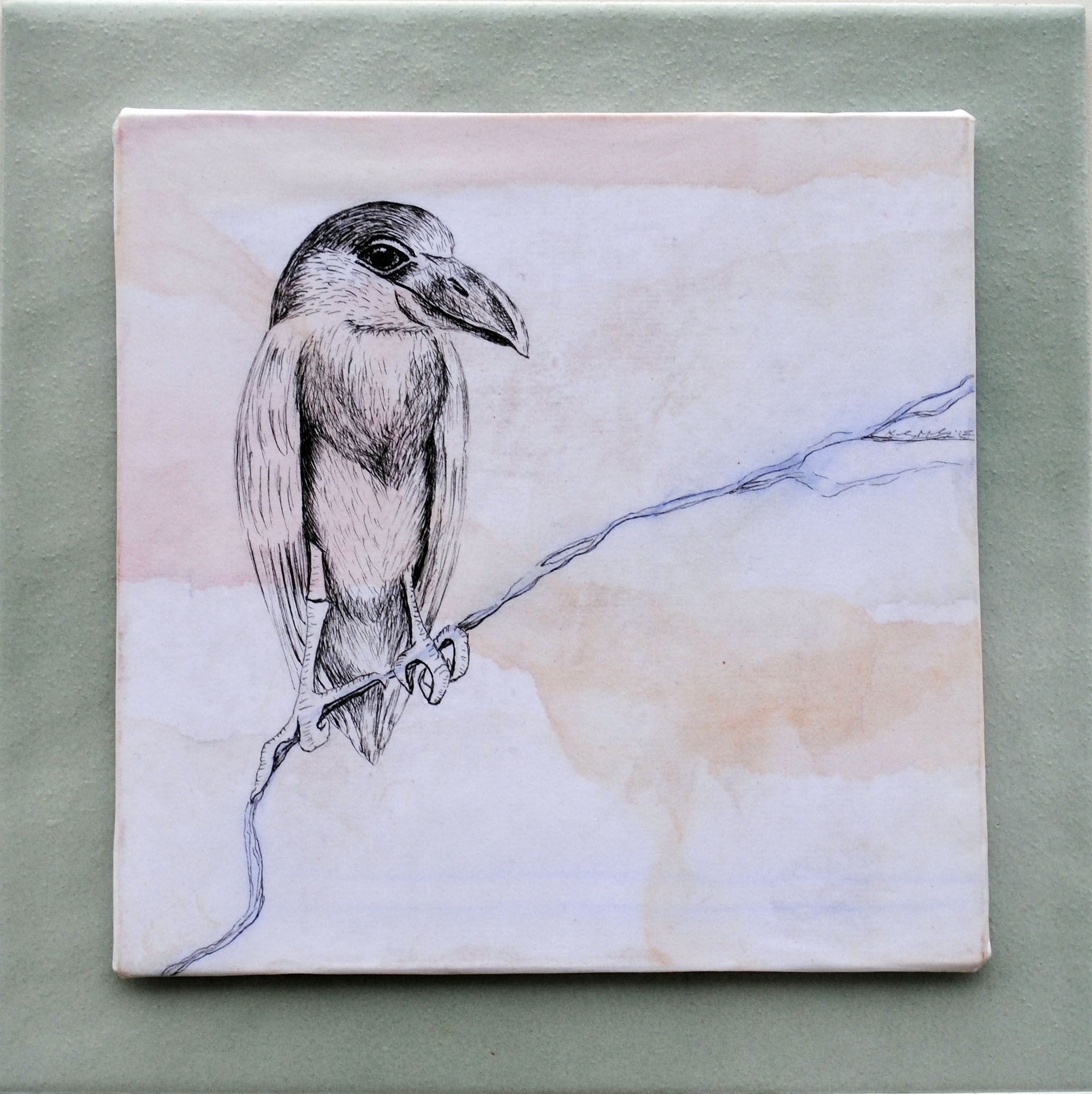 "Hecho en Mexico"... Ink and Gouache on Stretched Paper ... 6"x6" ... 2011