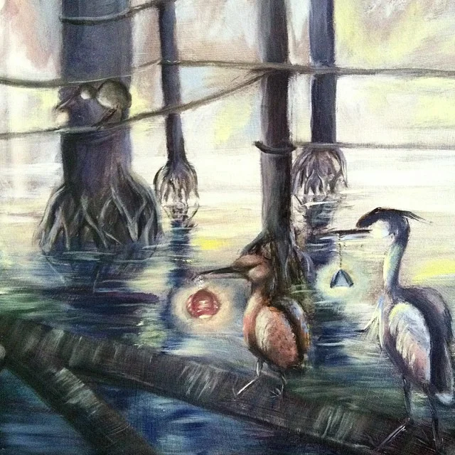 Taking care of the very last details on this piece before bringing it to the Columbia Center for the Arts for the Fine Feathered Friends show this Friday! The opening is from 6-9 at CCA in downtown Hood River. Hope to see you there!