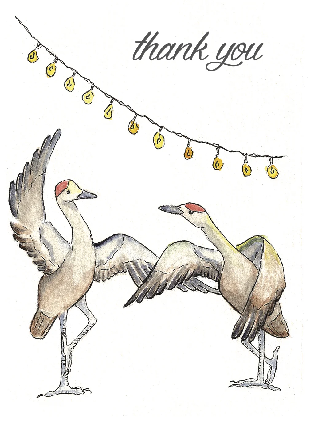 Thank You Card ... Watercolor and Ink ... 5" x 3.5" ... 2015