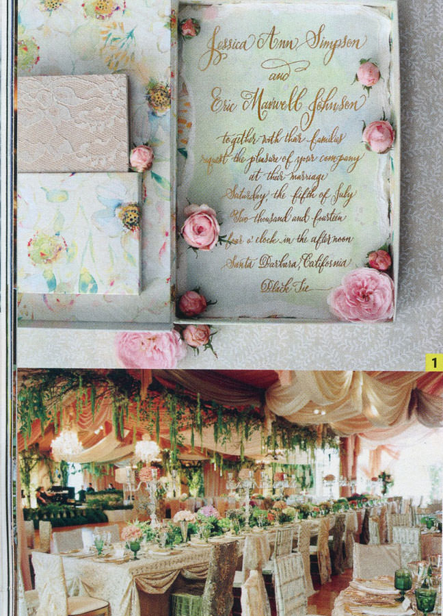 Jessica Simpson's lavish invitation suite created by Kristy Rice.