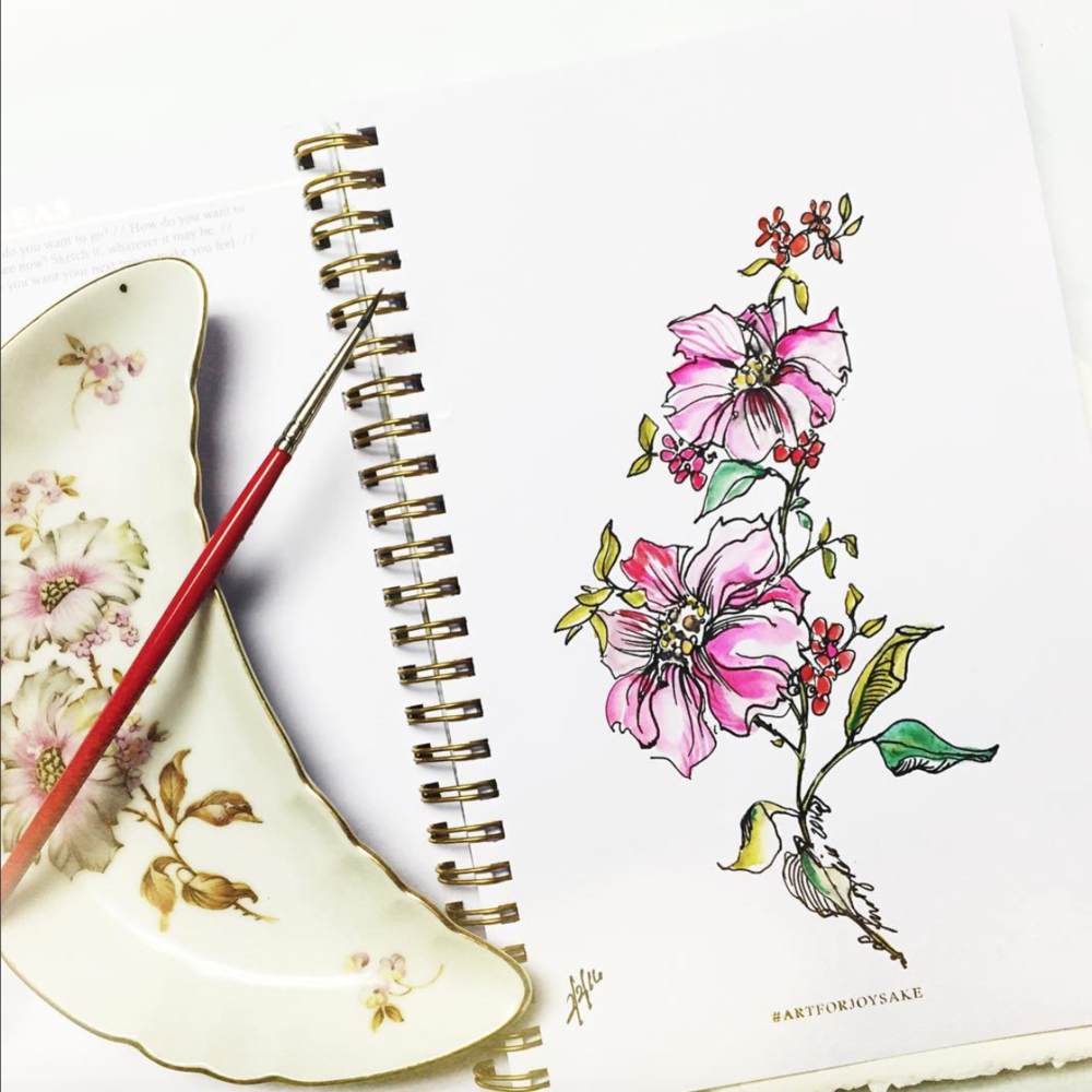 Kristy draws inspiration from antique china and floral patterns