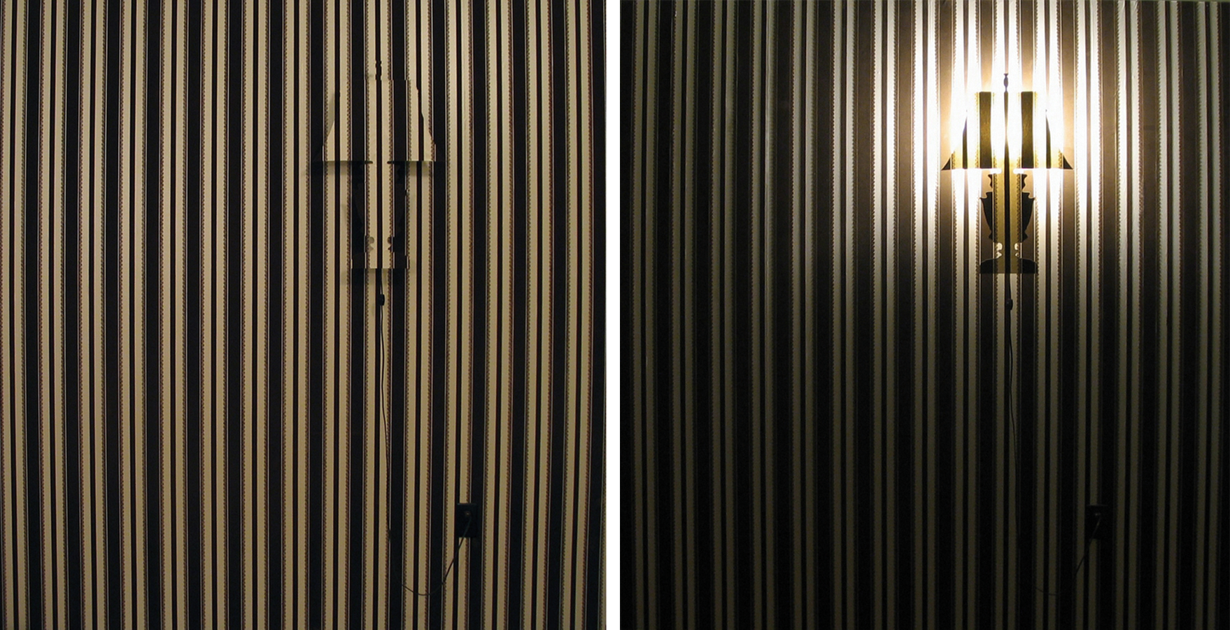 WALL LAMP 2004. Wallpaper and acrylic.