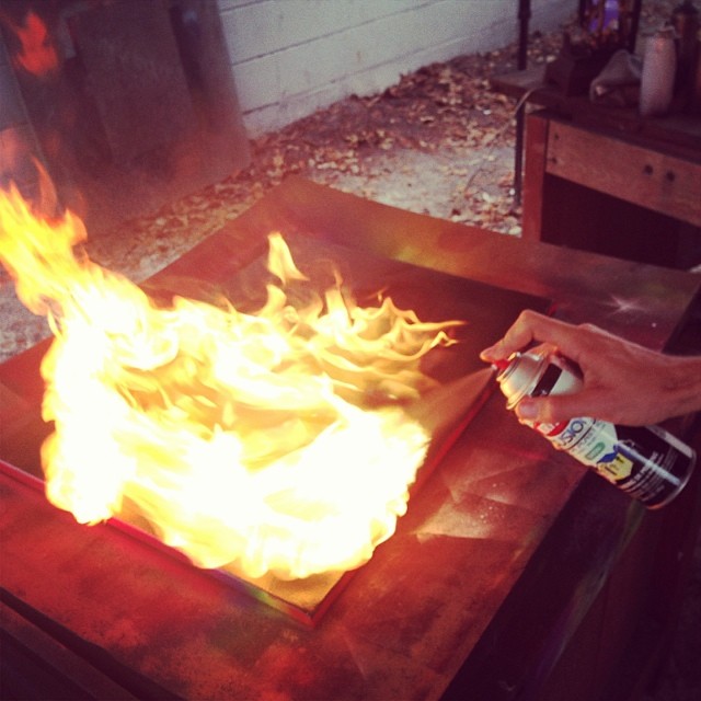 Setting fire to the image "represents that through experience, that pure light that is our essence comes back to show us who we are."