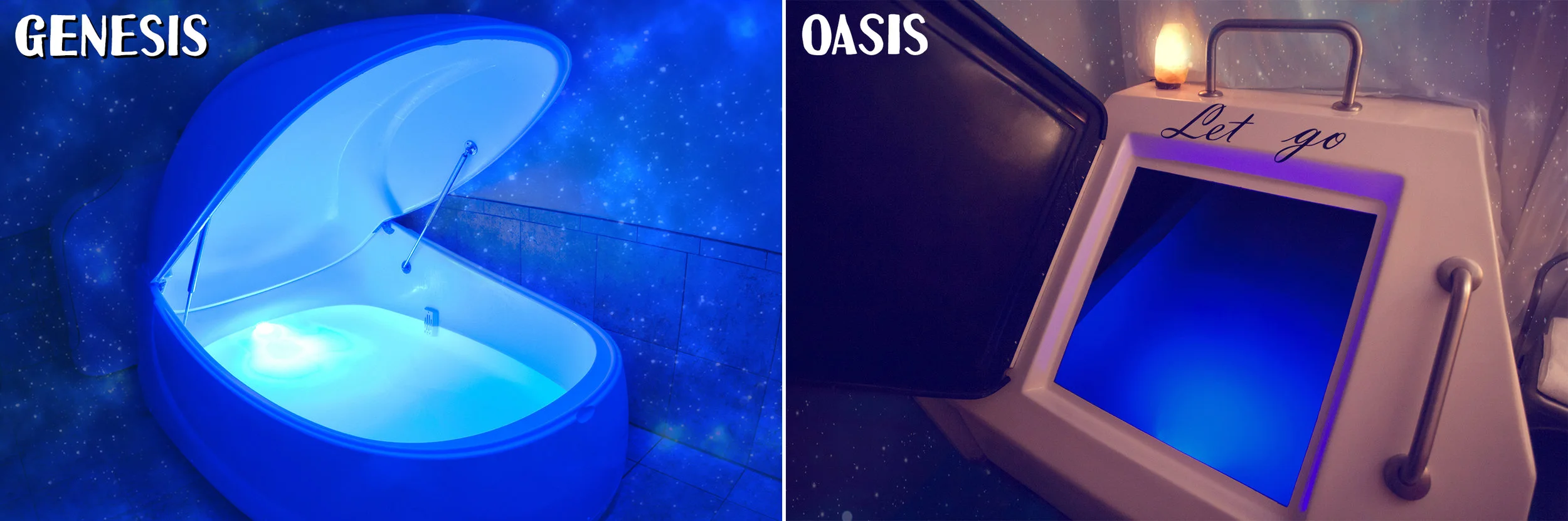 Our Genesis and Oasis float tanks
