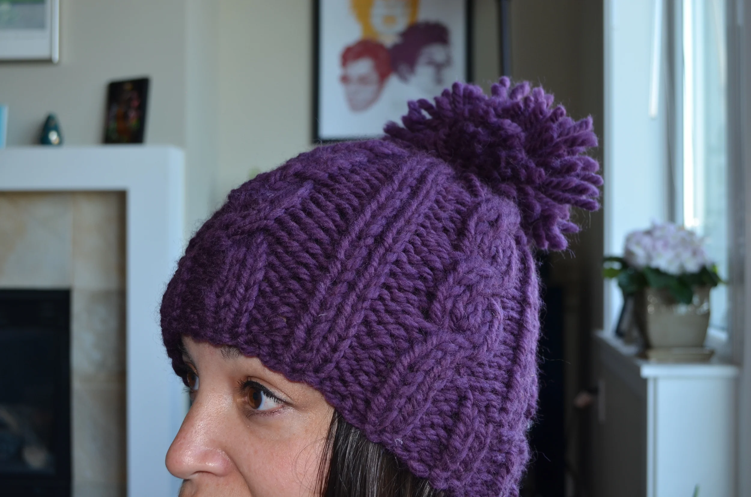 Big Wool Cable Hat