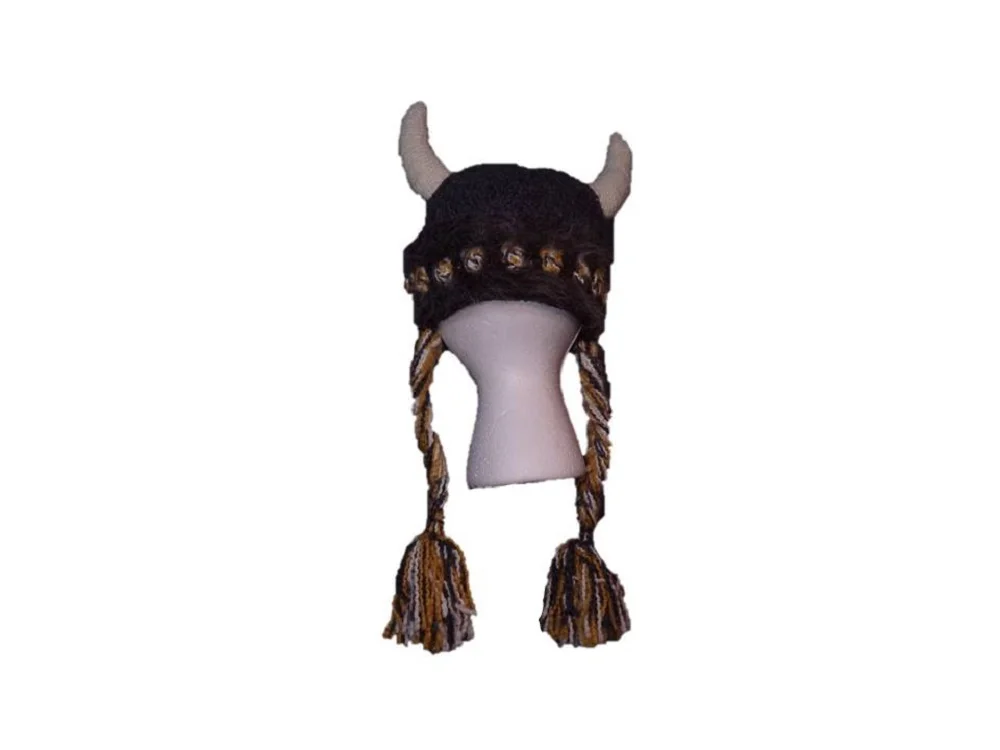 Viking Hat with Horns and Braids