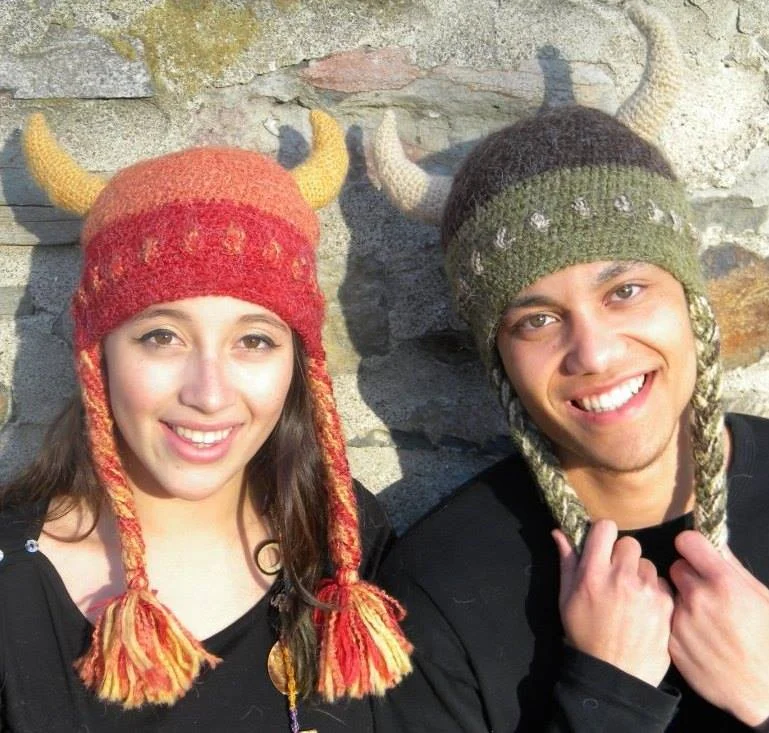 Viking Hat with Horns and Braids