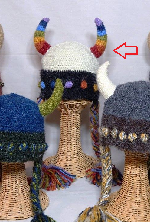 Rainbow Viking Hat with Horns and Braids