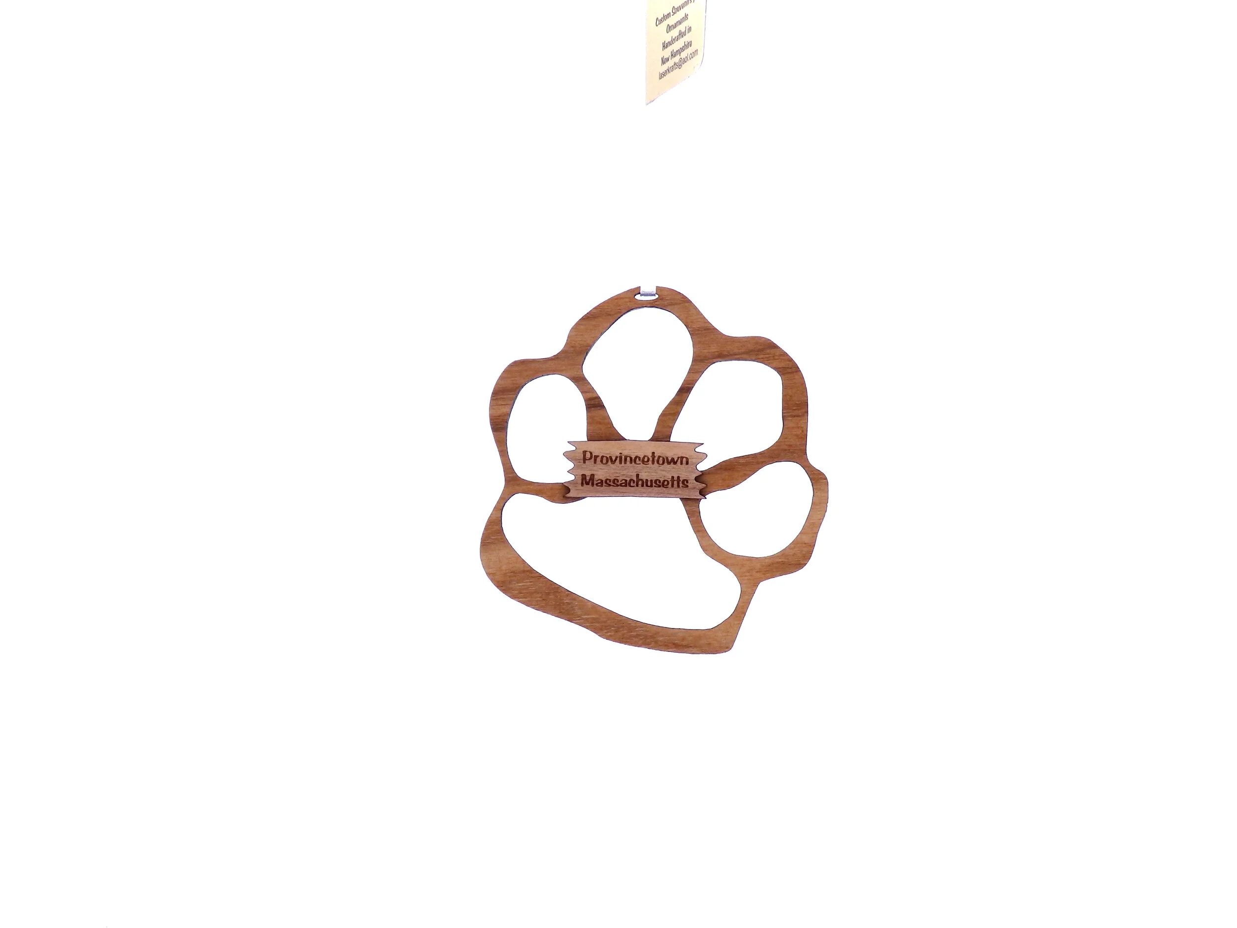 Paw Print Provincetown Massachusetts Ornament