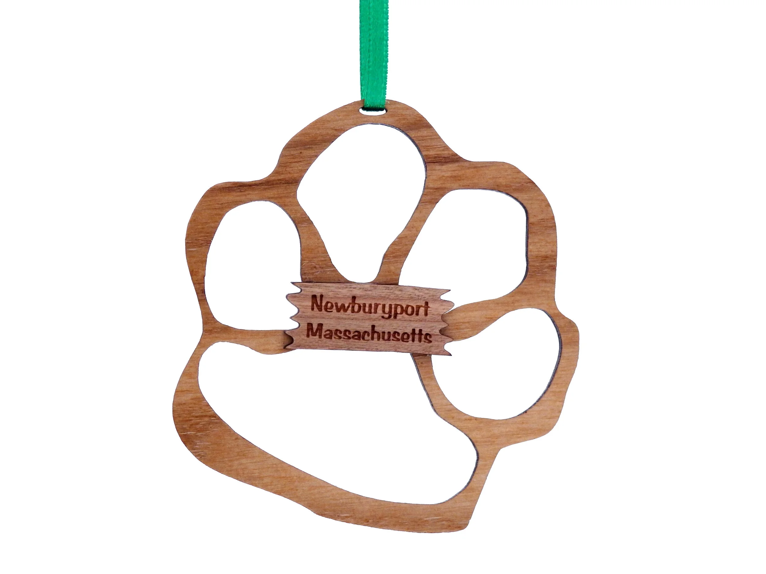 Paw Print Newburyport Massachusetts Ornament