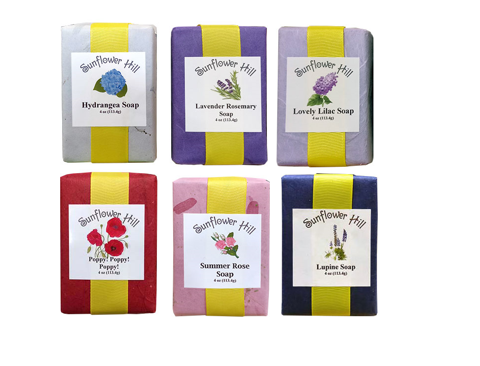 6 Flower scented soaps