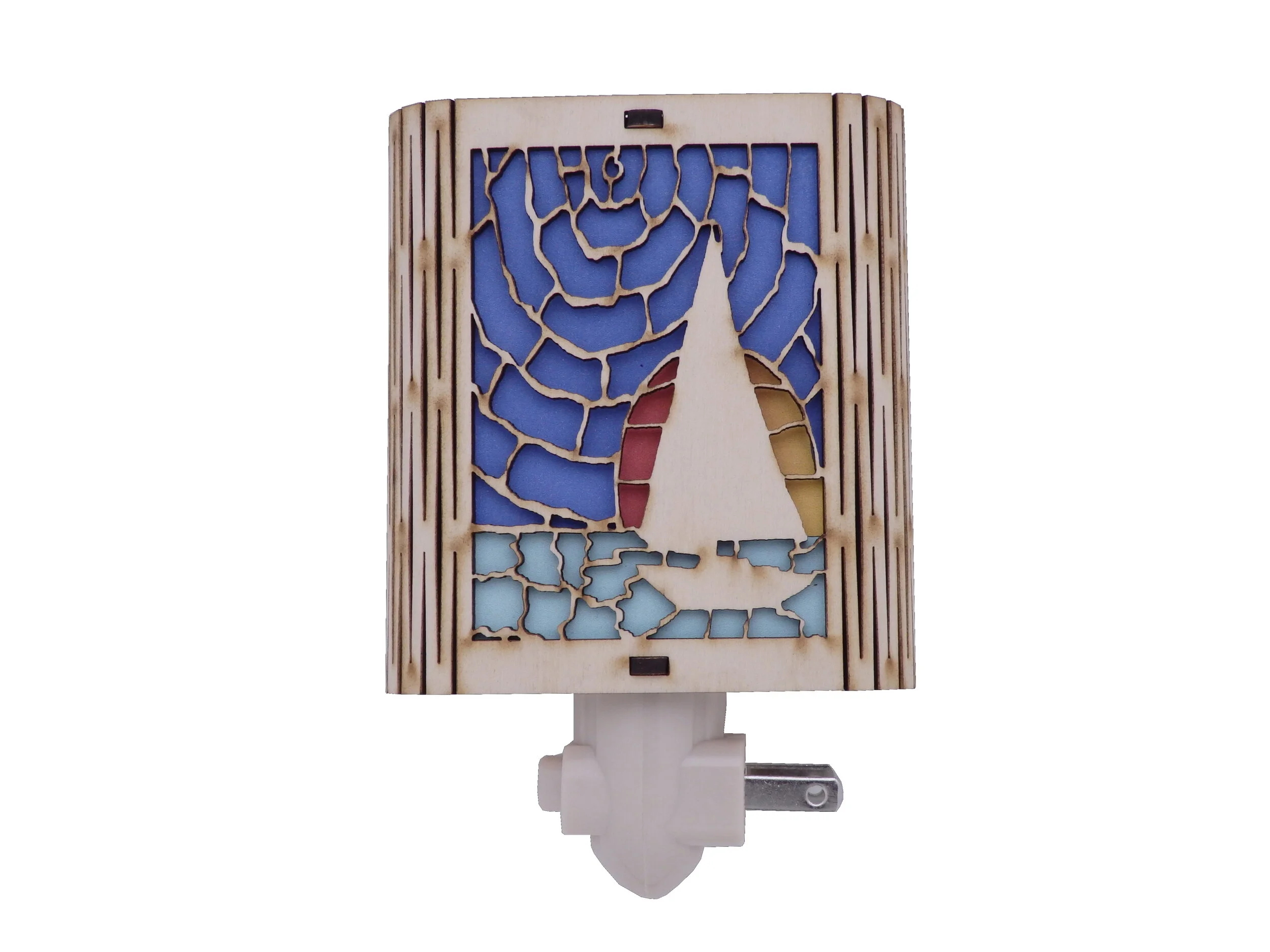 Sailboat Maple Wood Night Light Vermont Lamps