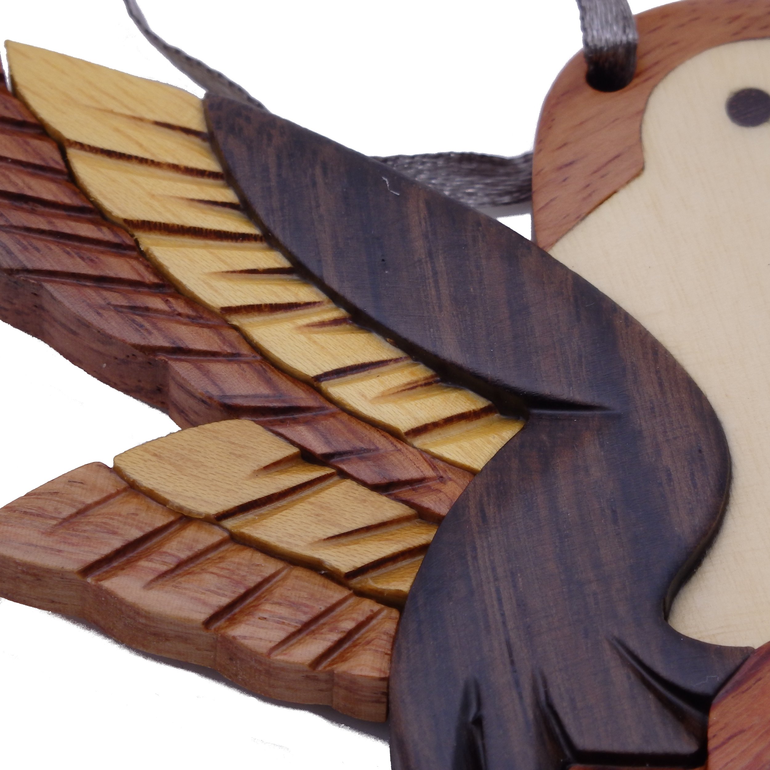 Hummingbird - Handmade Double Side Intarsia Ornament