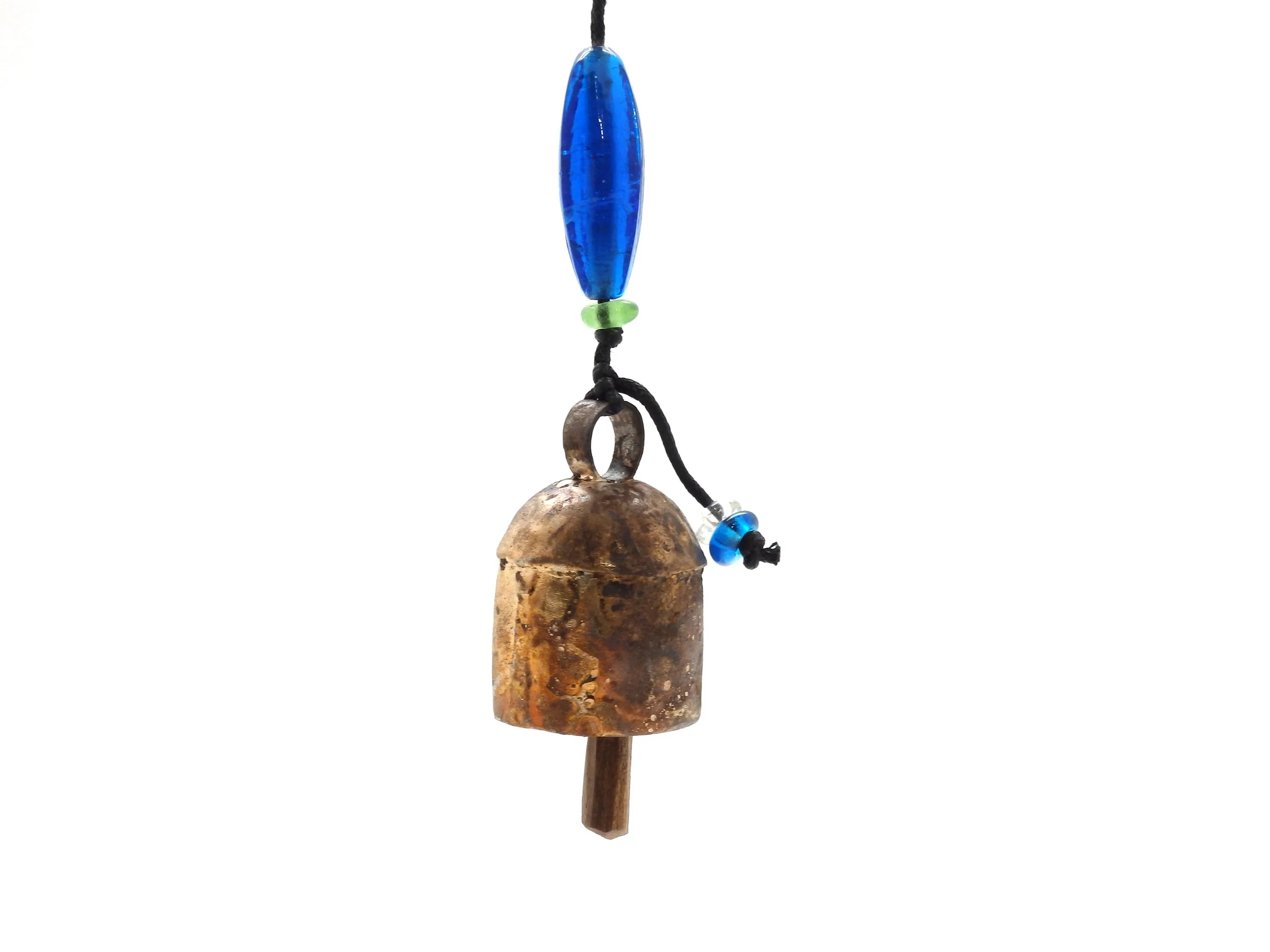 An Angel with Her Trumpet - Handcrafted Windchime With Glass Beads and Nana Bell