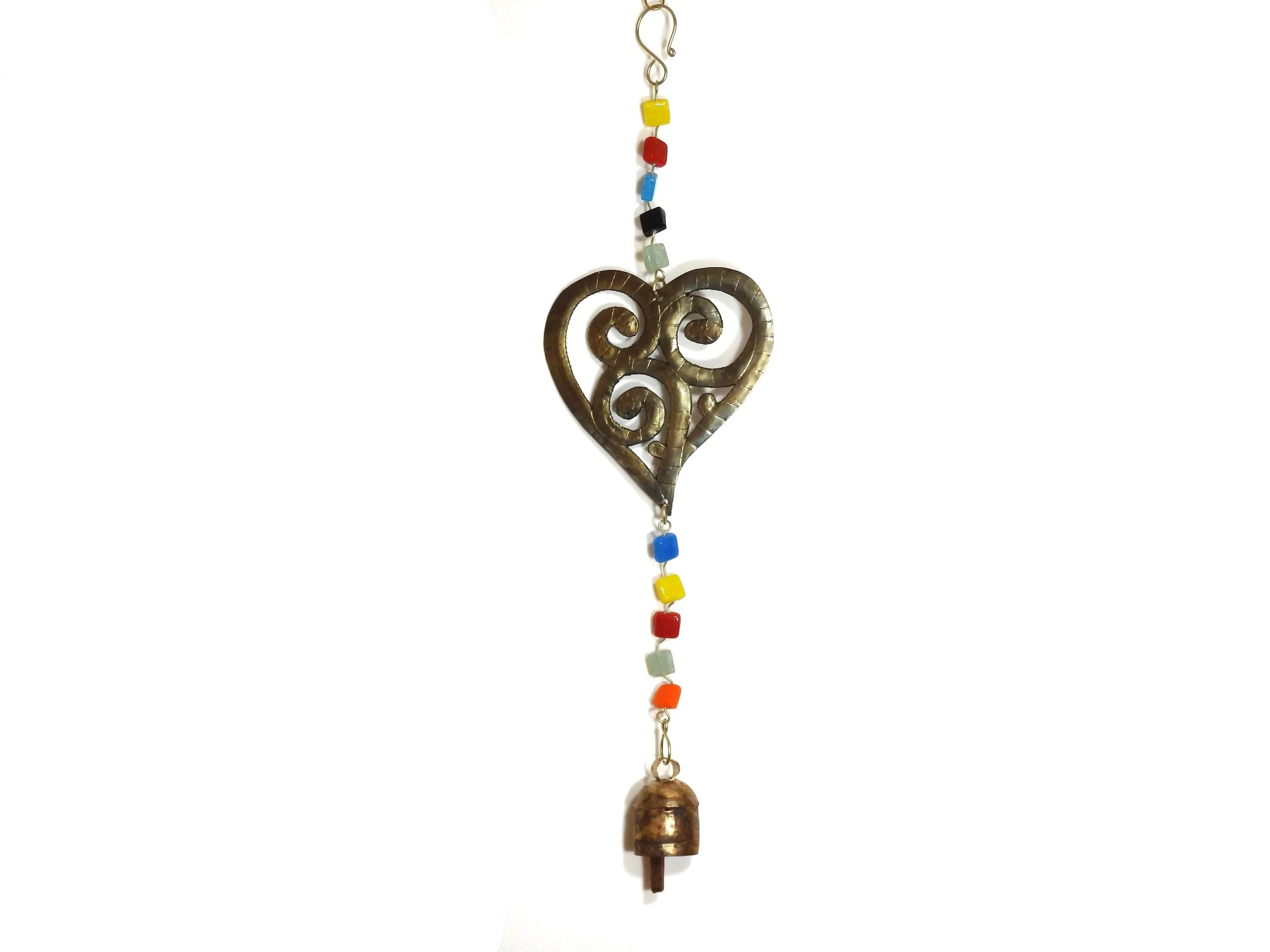 Blossoming Heart - Handcrafted Windchime With Glass Beads and Nana Bell