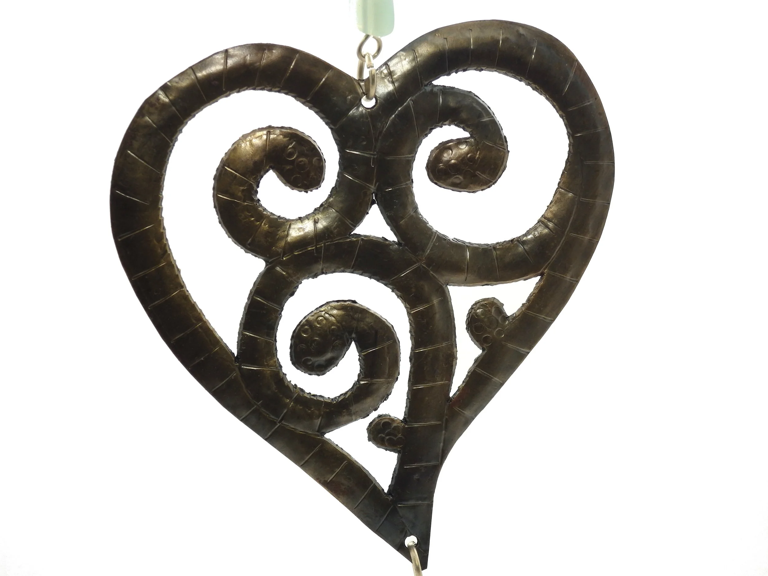 Blossoming Heart - Handcrafted Windchime With Glass Beads and Nana Bell