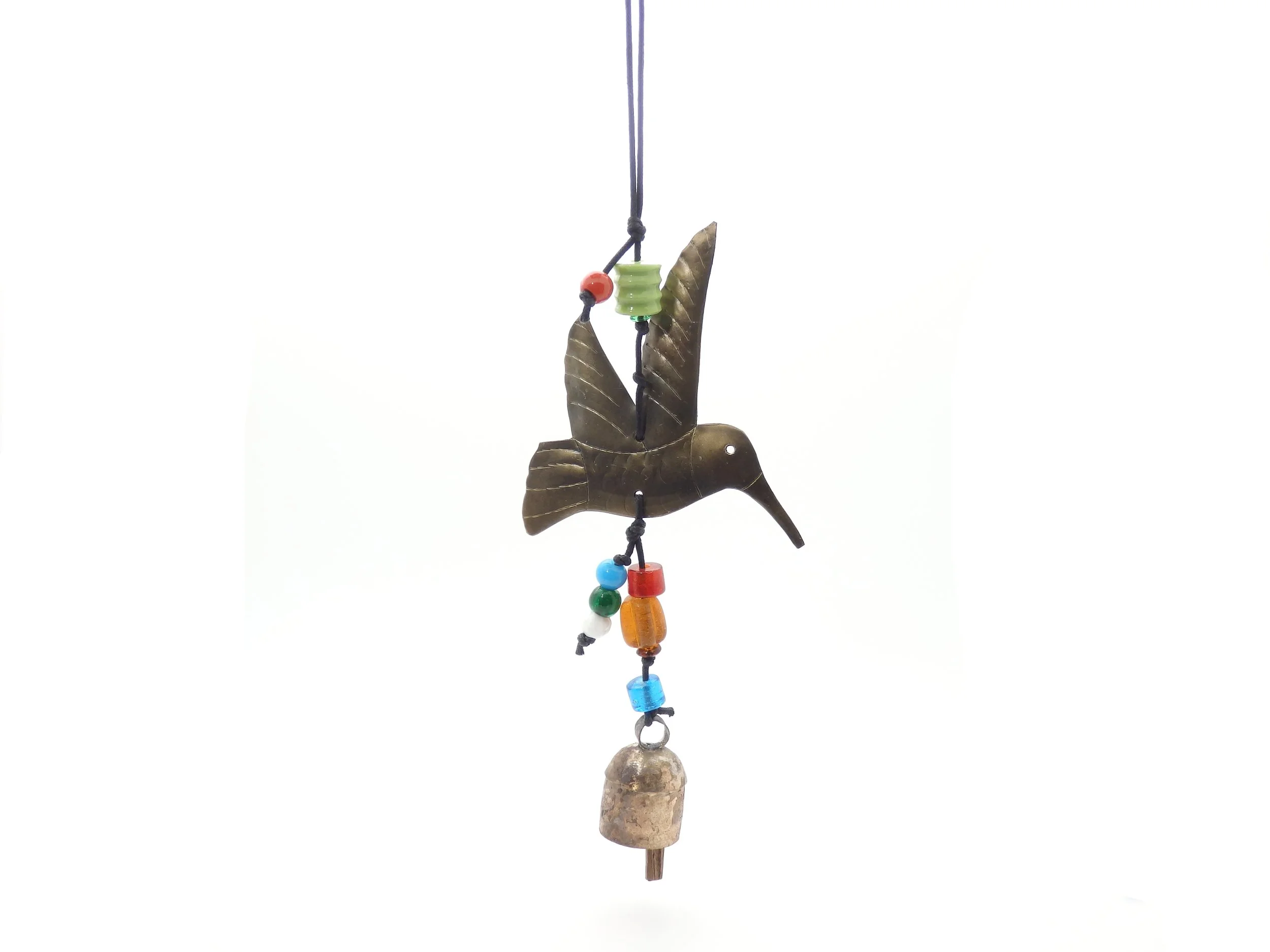 Happy Hummingbird - Handcrafted Windchime With Glass Beads and Nana Bell