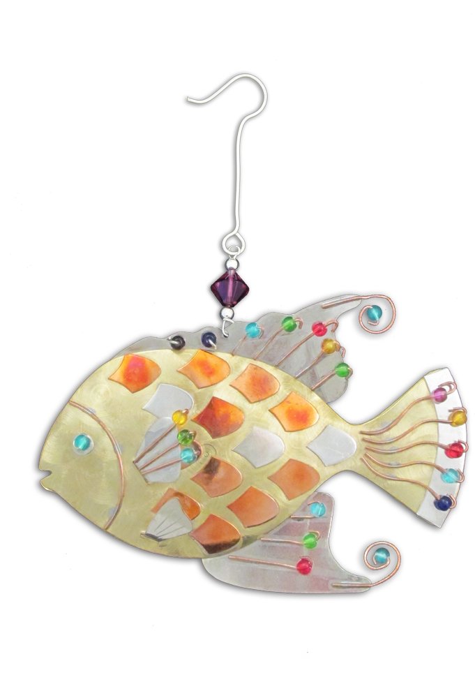 Rainbow Fish - Bronze Nickel and Copper Hanging Ornament