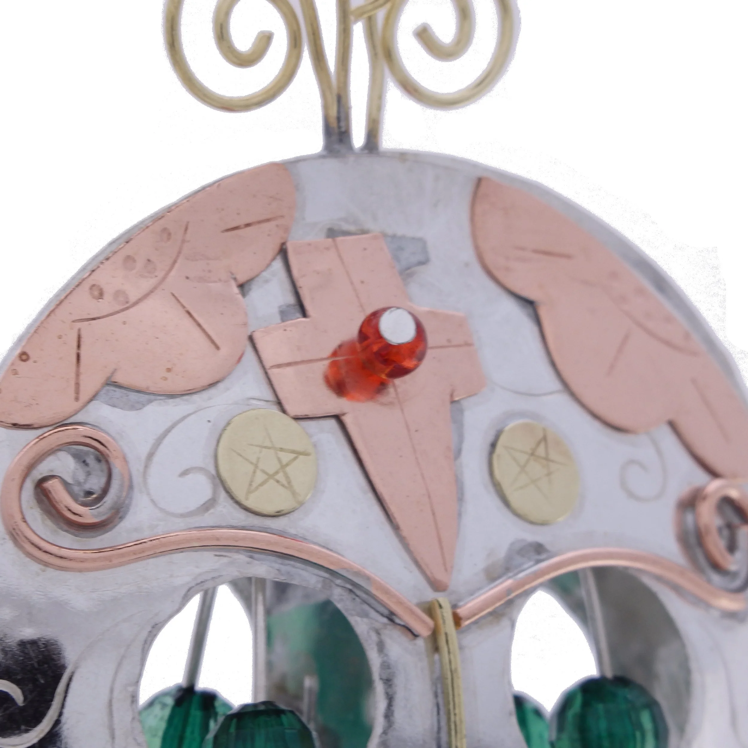 Sugar Skull Calavera - Bronze Nickel and Copper Hanging Ornament