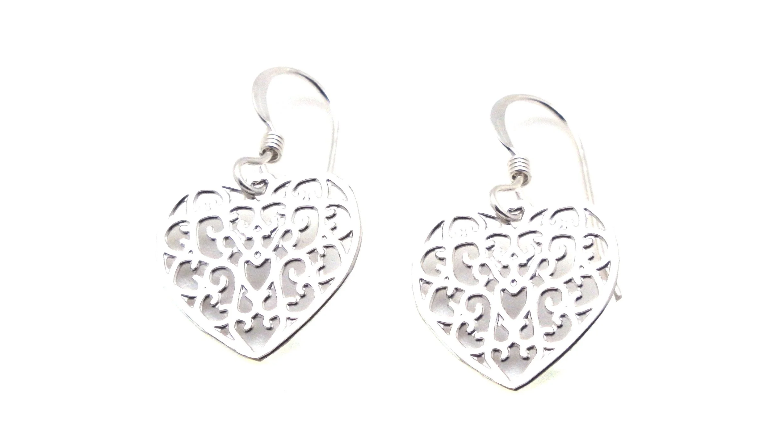 Filagree Hearts Dangle Earrings