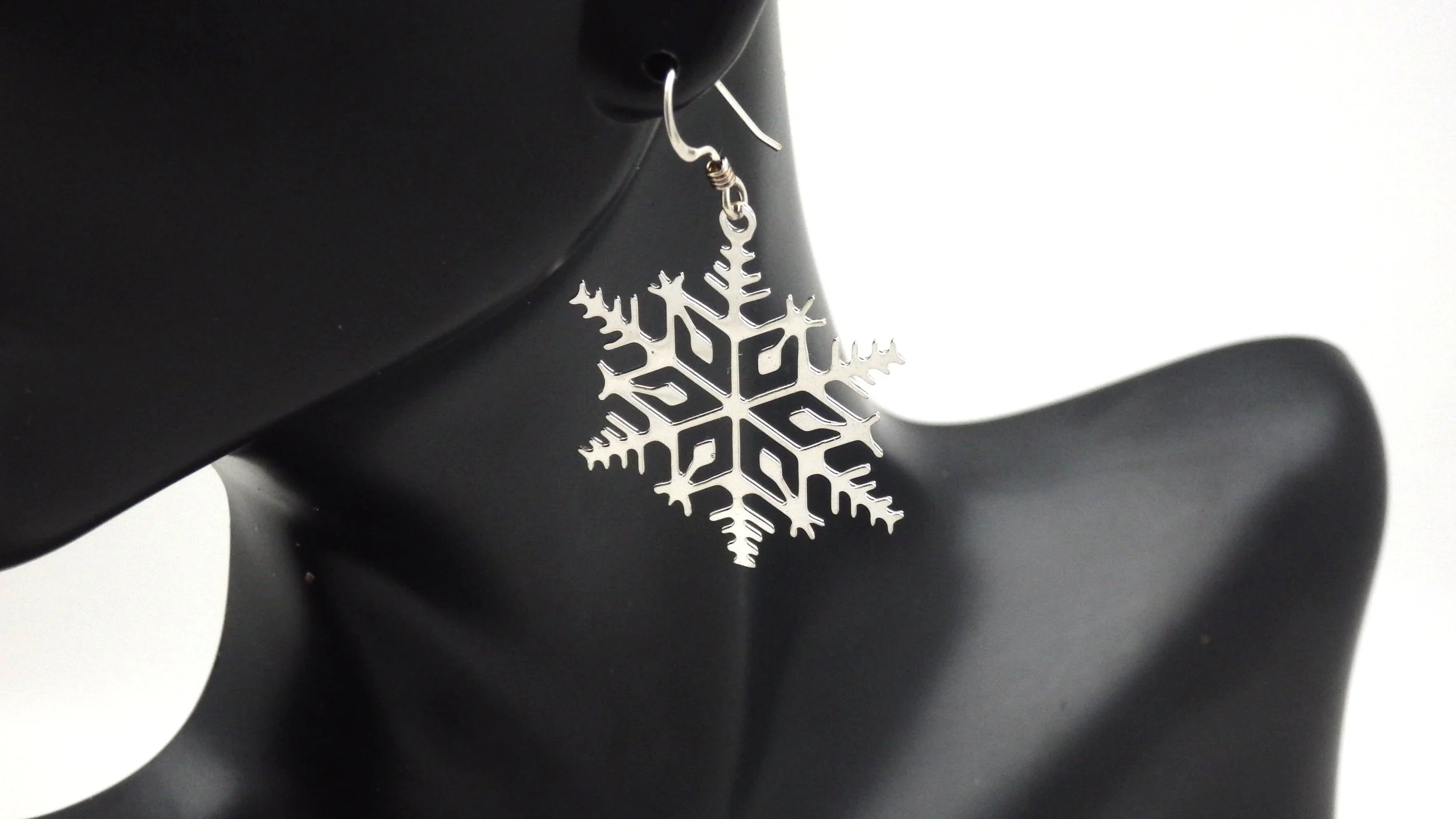 Large Snowflake Dangle Earring