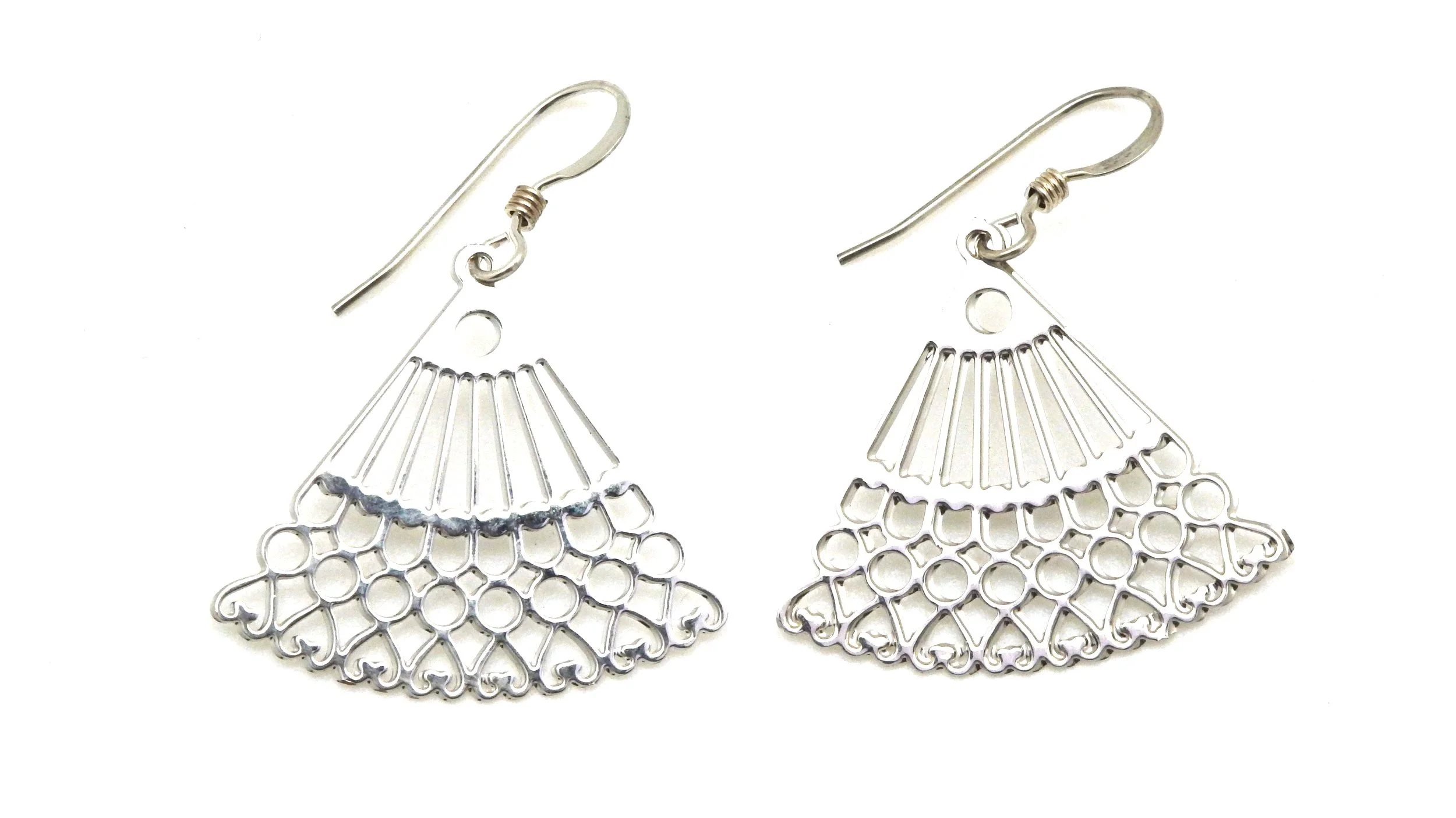 Filagree Fan Dangle Earrings