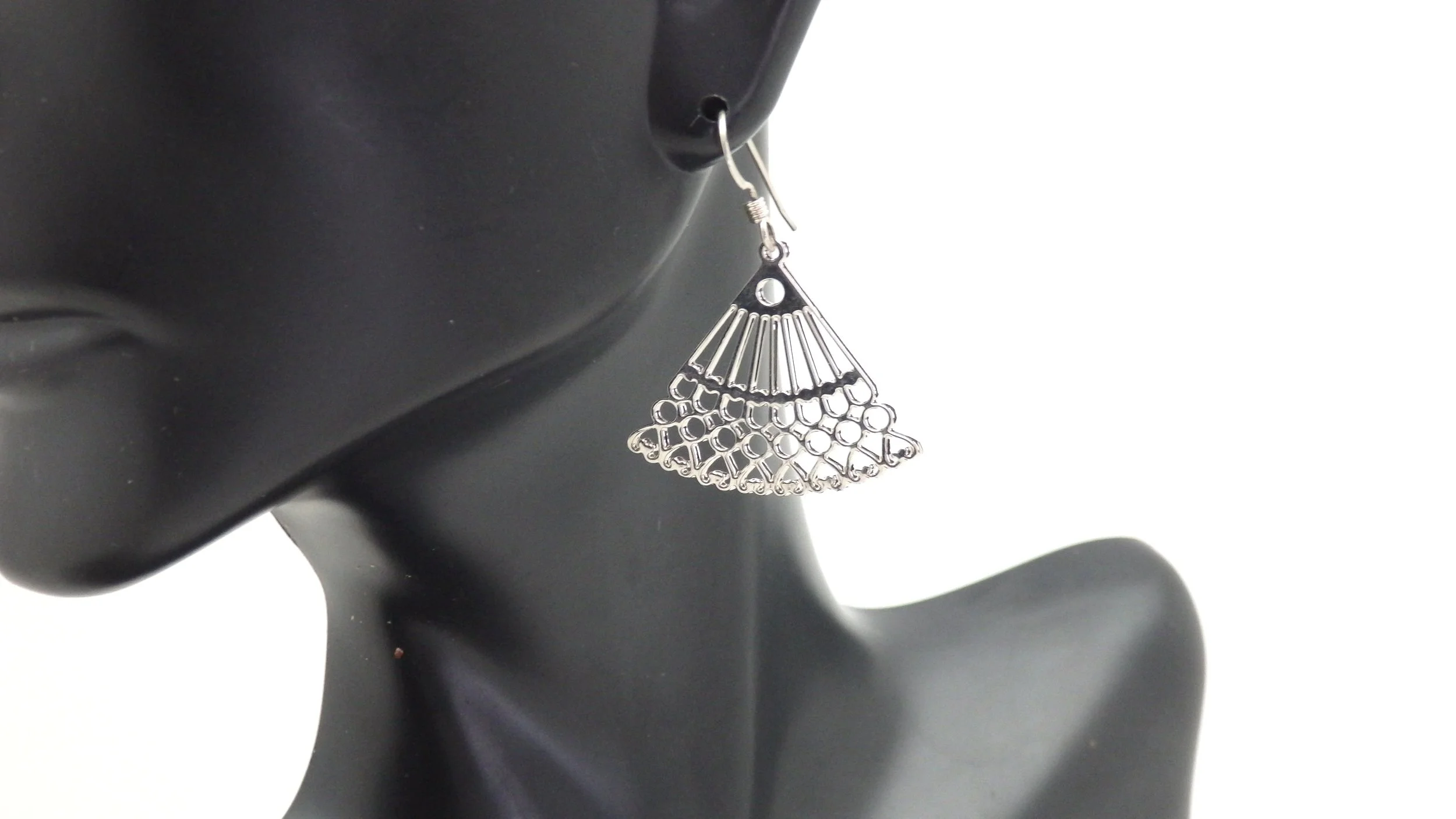 Filagree Fan Dangle Earrings