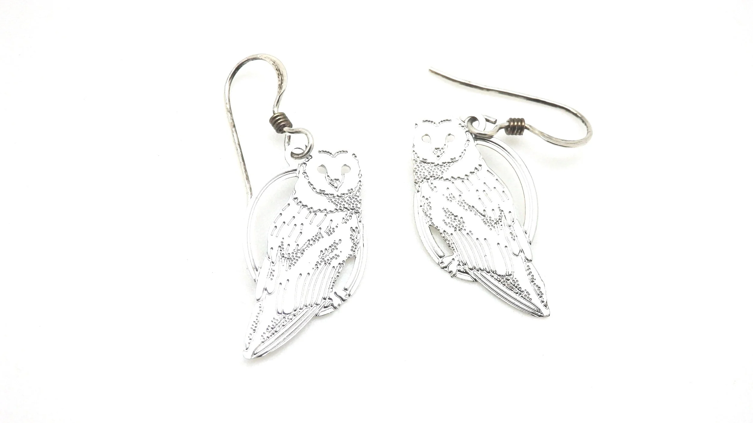 Snowy Owl Dangle Earrings