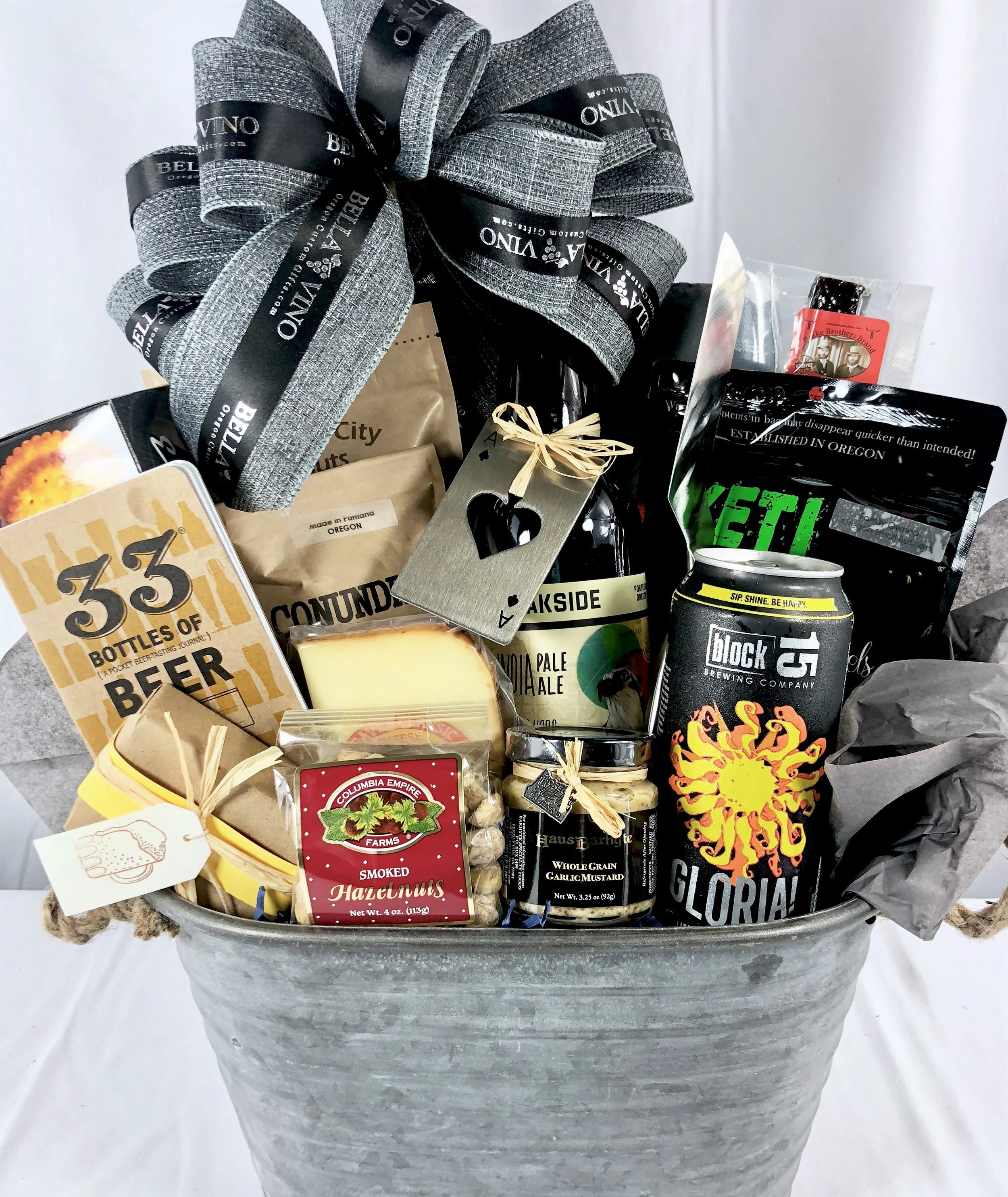 Custom Monochrome Craft Beer Gift Basket
