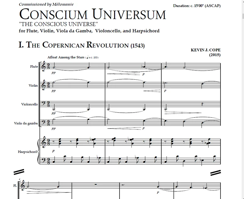 Conscium Universum (fl, vln, cello, vla da gamba, harpsichord)