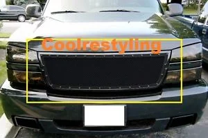 06 Chevy Silverado 1500/05-06 2500/3500 Rivet Black Mesh Grille Grill Insert Only