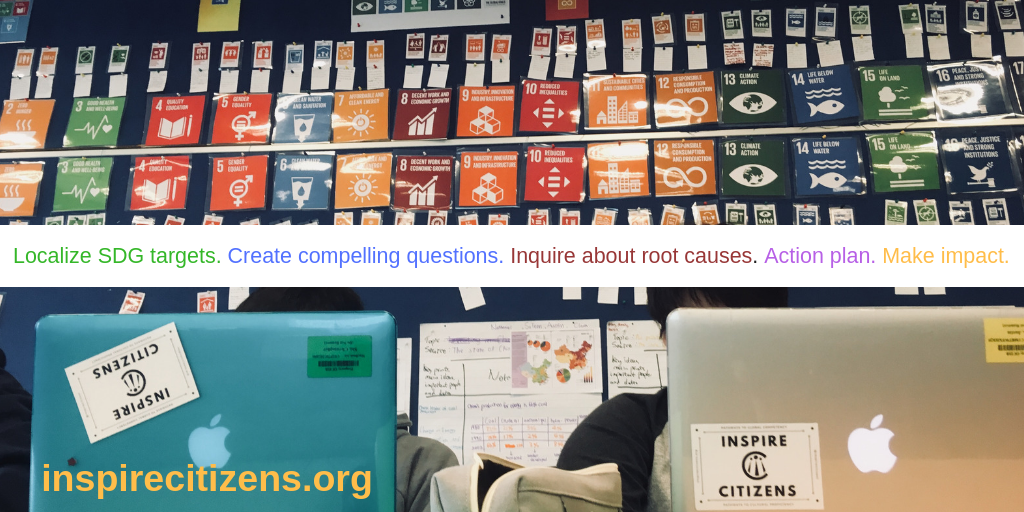 Localize SDG targets. Teach root cause inquiry. Create compelling questions. Action plan. Make impact..png