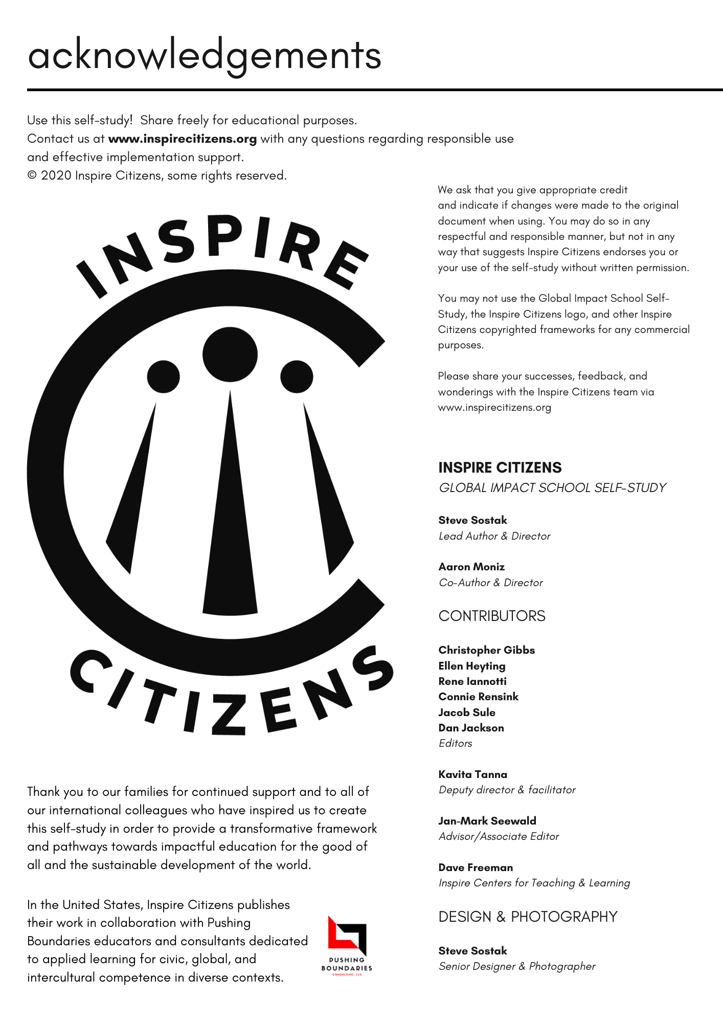 Global Impact School Self Study Introduction Inspire Citizens