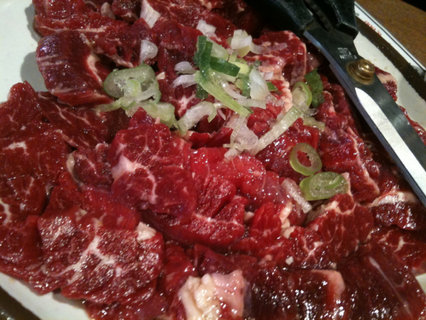 The marinated beef is so soft and tender once cooked. Best deal for great tasting BBQ in Seoul! Only 10 000won per portion!