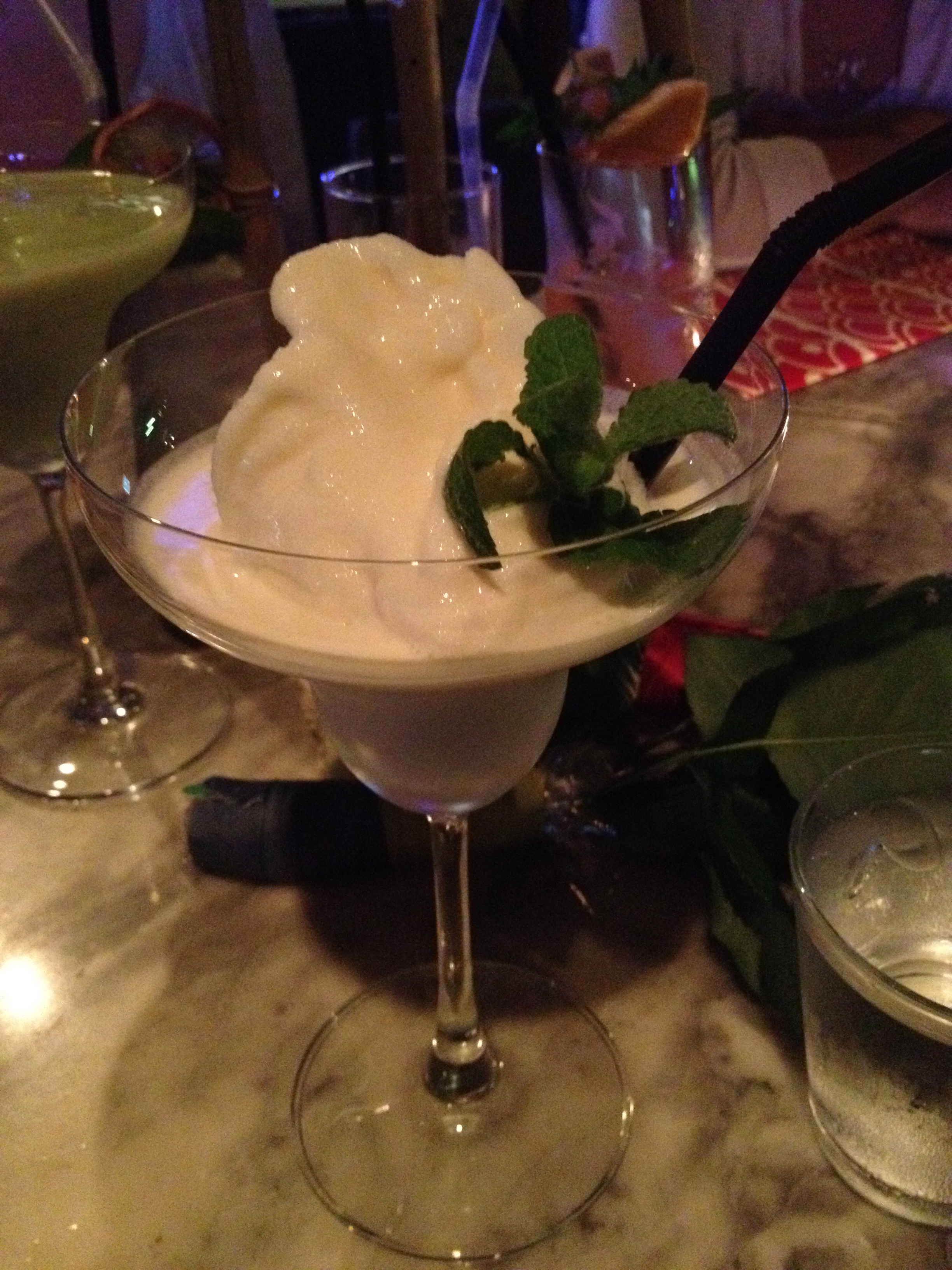 Key Lime Margarita - creamy, tart and delicious! The only complaint is that it's too small! They should put this into a giant cup!