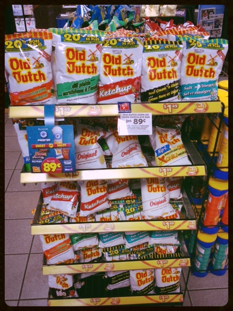 Old Dutch potato chips can be found in any corner store, grocery store or superstore - but apparently they only have this brand in the west coast? They carry other flavours such as: original (I would never pay money for original flavour!), salt and vinegar, BBQ, cheddar and sour cream as well as another Canadian special - dill pickle! It tastes exactly like what it sounds like, salty and vinegary dill pickle flavoured potato chips!