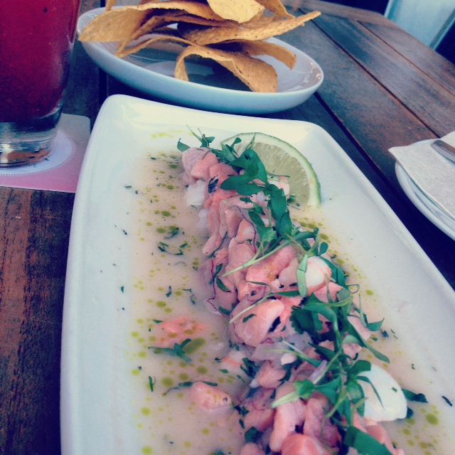 Ceviche - "lois lake steelhead, sustainably harvested prawns, red onions, thai basil, mint, cilantro, nuoc cham." This was perfect to pair with a Cactus Caesar! Highly recommended! Full menu can be found HERE.