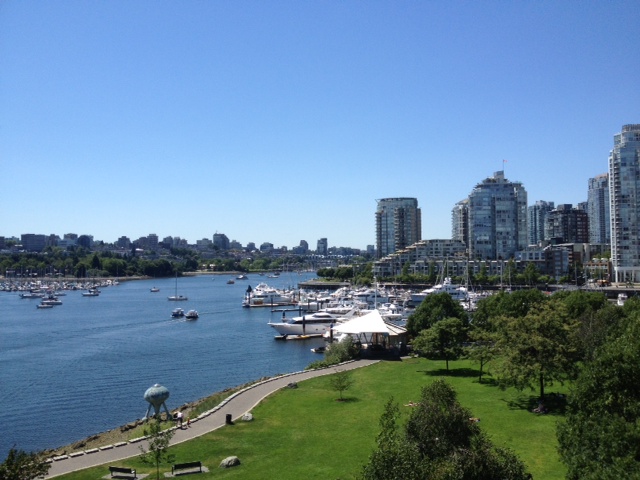 A beautiful sunny afternoon overlooking False Creek.